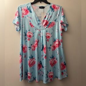 Blue Floral Top XXL